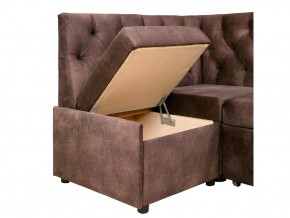 Угловой диван Призма каретная стяжка коричневый с коробами в Миассе - miass.mebel74.com | фото 3
